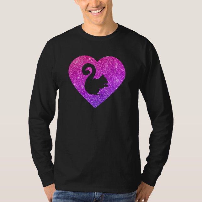 Camiseta Cute Squirrel Heart  For Girls and Women (Frente)