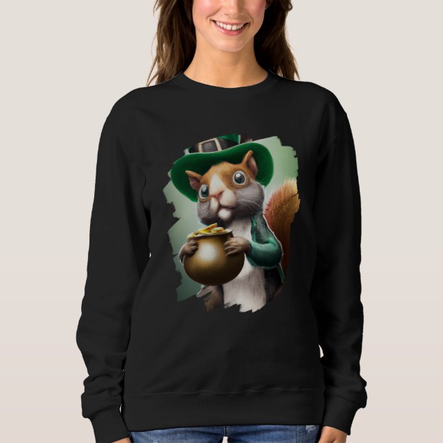 Camiseta Cute Squirrel Leprechaun St Patricks Day Squirrel  (Frente)