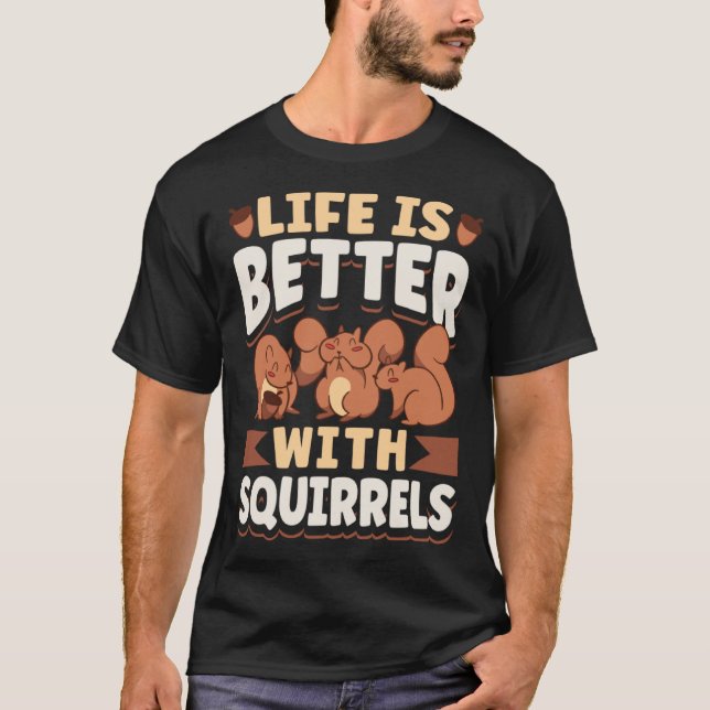 Camiseta Cute Squirrel Rodent   With Squirrels (Frente)