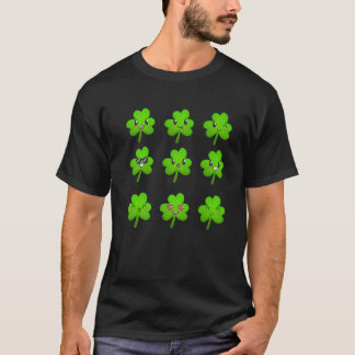 Camiseta Cute St Patrick Clovers Faces Shamrocks Irish Boys