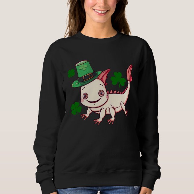Camiseta Cute St Patrick s Day baby Axolotl Lucky green c (Frente)