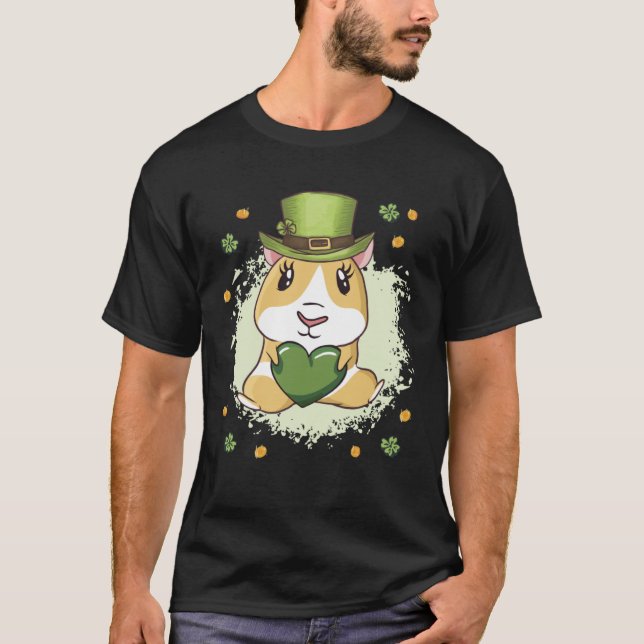 Camiseta Cute St Patrick s Day Guinea Pig (Frente)