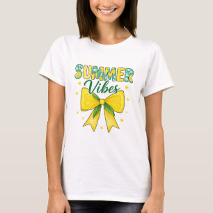 Camiseta Cute Summer Vibes Limão e Laço de Margarida