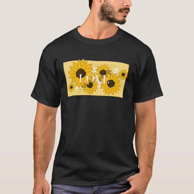 Camiseta Cute Sunflower Saying Love (Frente)