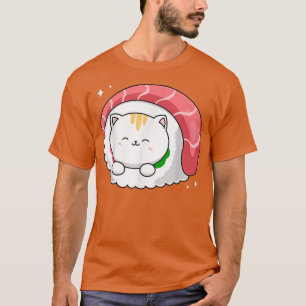 Camiseta Cute Sushi Cat Kawaii Anime Neko Animal Pet Japan