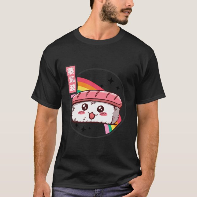 Camiseta Cute Sushi Kawaii Rainbow Anime (Frente)