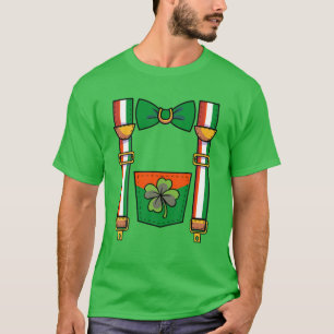 Camiseta Cute Suspendedores Bowtie Green Tuxedo St Patricks