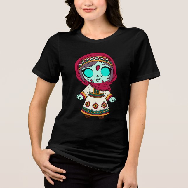 Camiseta Cute Tajiquistão Zombie (Frente)