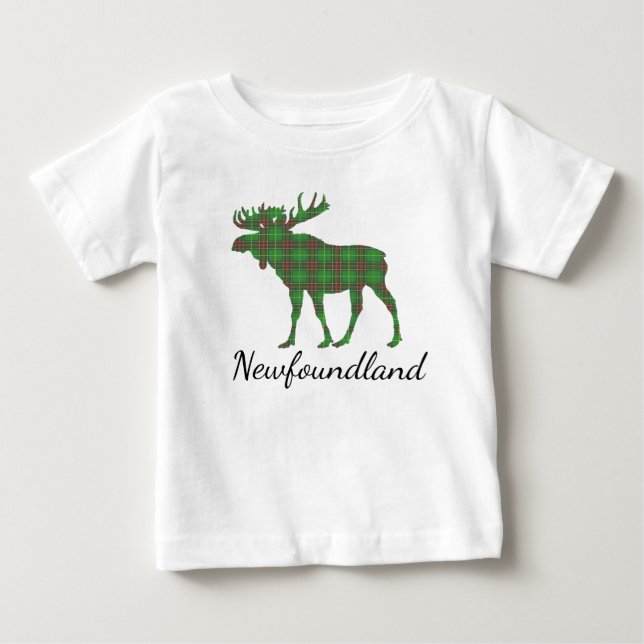 Camiseta Cute Tartan moose Newfoundland  t shirt (Frente)