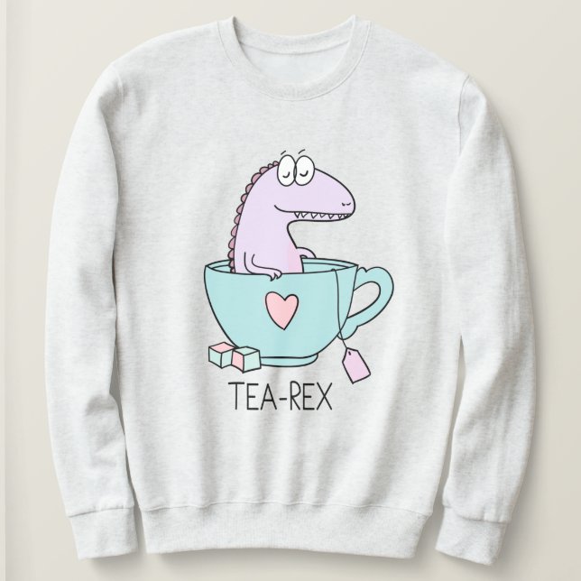 Camiseta Cute Tea-Rex Sweatshirt (Frente do Design)