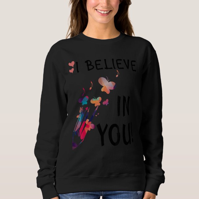 Camiseta Cute Teacher Testing Day  I Believe In You  Best T (Frente)