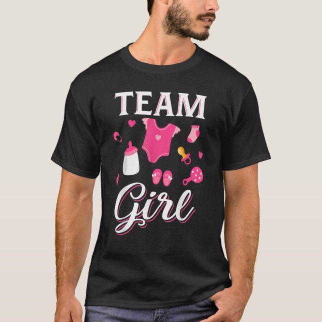Camiseta Cute Team Girl  Gender Reveal  Team Pink (Frente)