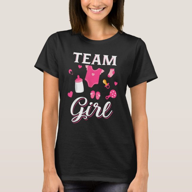 Camiseta Cute Team Girl  Gender Reveal  Team Pink (Frente)