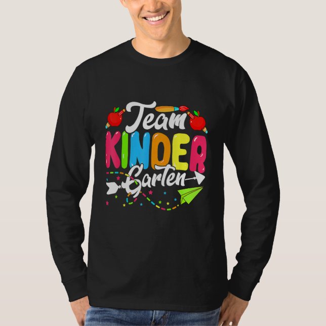 Camiseta Cute Team Kindergarten Happy Back To School Teache (Frente)