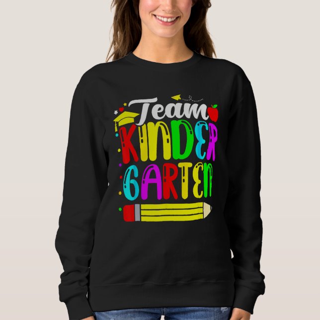 Camiseta Cute Team Kindergarten Pencil Back To School Teach (Frente)