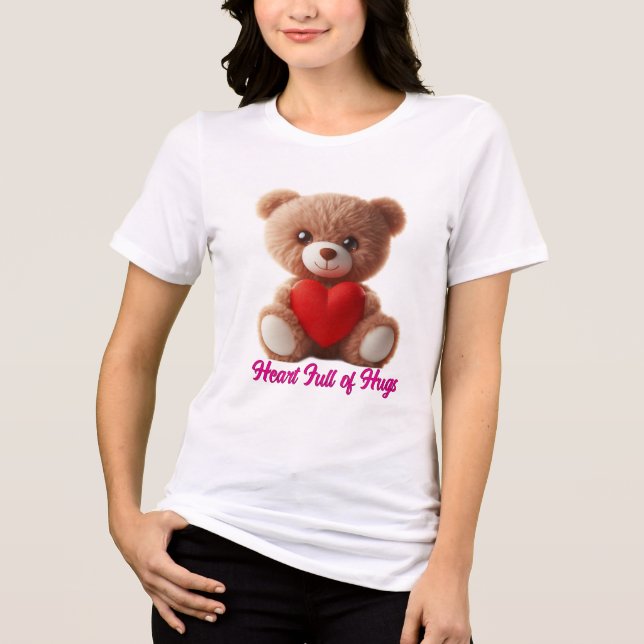 Camiseta Cute Teddy Bear Valentine (Frente)