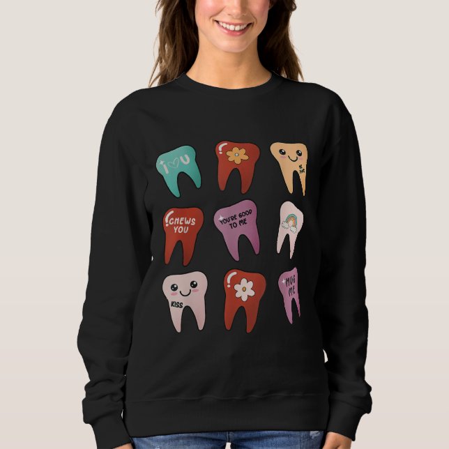 Camiseta Cute Teeth Dental Life Happy Valentineu2019s Day D (Frente)