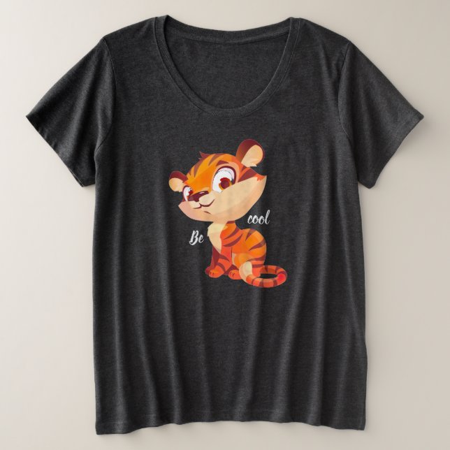 Camiseta Cute Tiger Be Cool Cartoon (Frente do Design)
