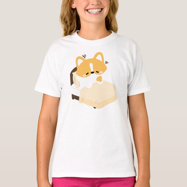 Camiseta Cute Tired Corgi (Frente)