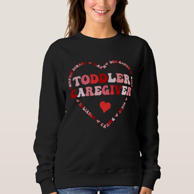 Camiseta Cute Toddler Caregiver Valentines Day Heart (Frente)