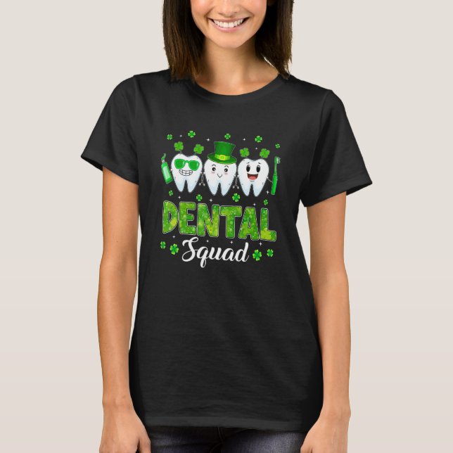Camiseta Cute Tooth Leprechaun Hat Dental Squad St Patrick' (Frente)