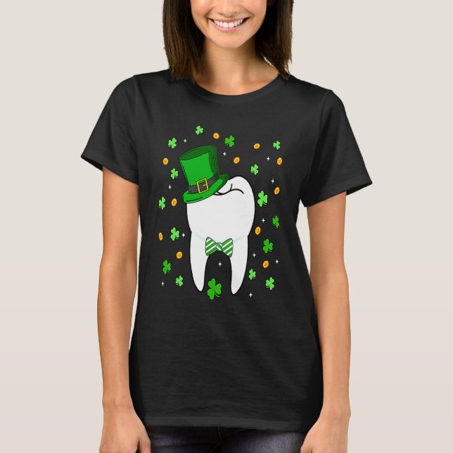 Camiseta Cute Tooth Leprechaun Hat Dental Squad St Patrick' (Frente)