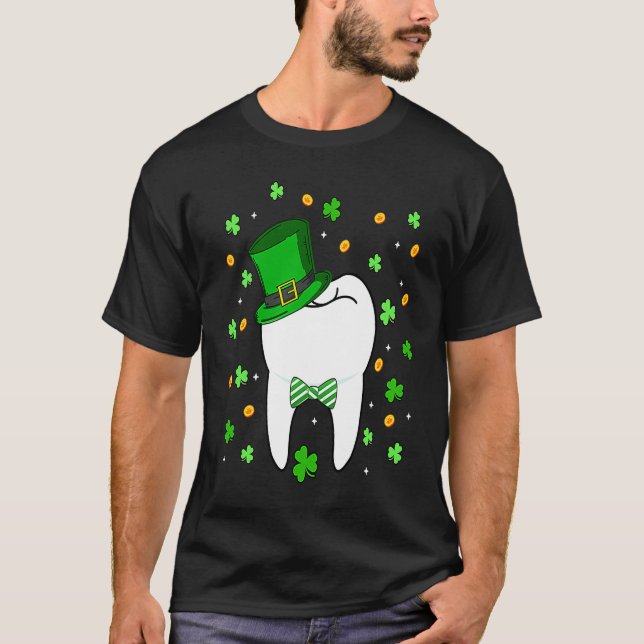 Camiseta Cute Tooth Leprechaun Hat Dental Squad St Patrick' (Frente)