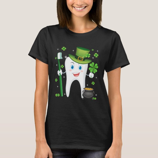 Camiseta Cute Tooth With Hat Dental Assistant  St Patricks  (Frente)