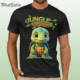 Camiseta Cute Tortoise Box Turtle Animal Character Black 🐢