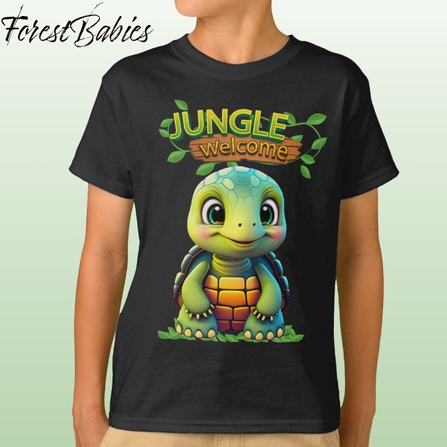 Camiseta Cute Tortoise Box Turtle Animal Character Black 🐢 (Cute Tortoise Stationery Adorable Box Turtle Woodland Wildlife Graphic Animal Character Notebook 🐢)