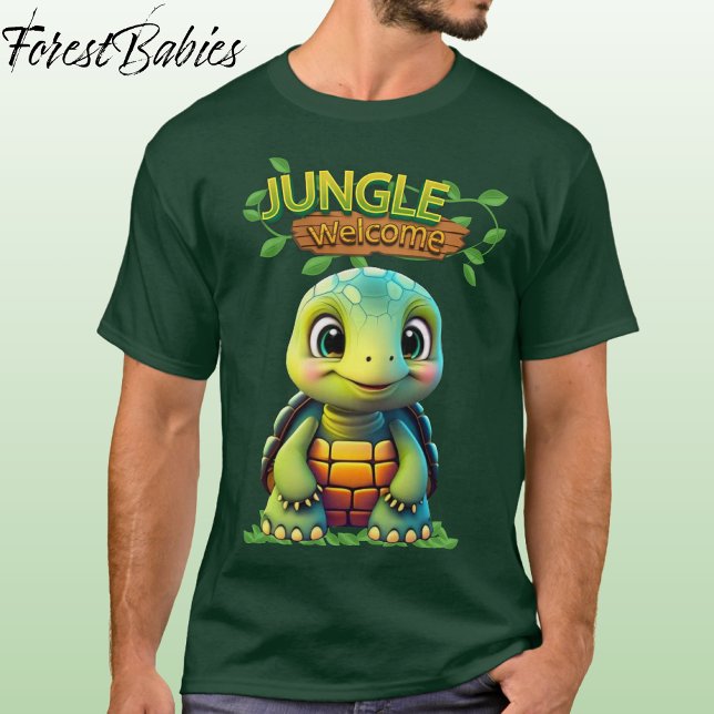 Camiseta Cute Tortoise Box Turtle Animal Character Green 🐢 (Cute Tortoise Tee Adorable Box Turtle Woodland Wildlife Cartoon Graphic Animal Character T-shirt 🐢)