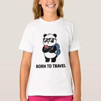 Camiseta Cute Travel Panda – Born to Travel