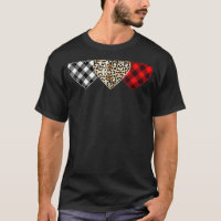Cute Três Corações Leopardo Buffalo Vermelho Xadre