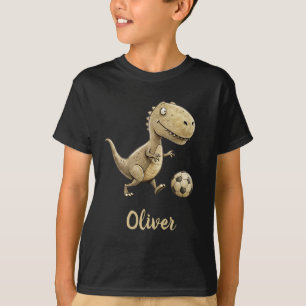 Camiseta Cute Trex Jogando Futebol Personalizado