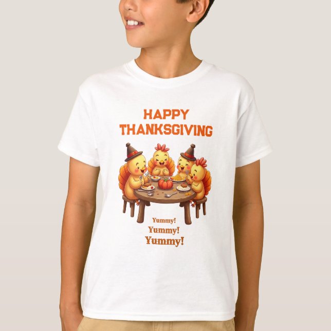 Camiseta Cute Turkeys Feast (Frente)