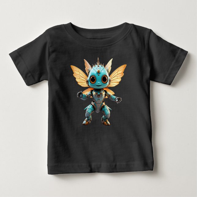Camiseta Cute Turquoise Dancing Robot Pixie (Frente)