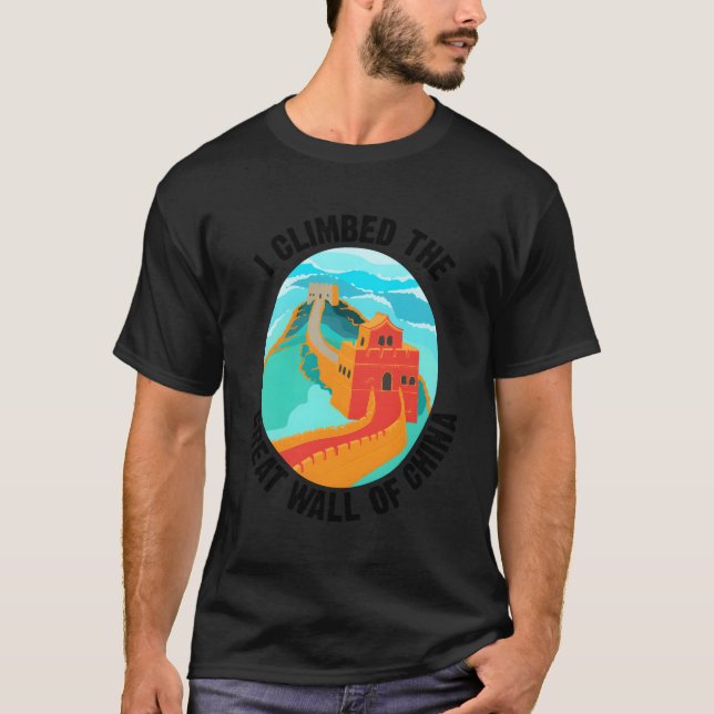 Camiseta Cute Única Eu Subi A Parede Excelente Da China Pre (Frente)