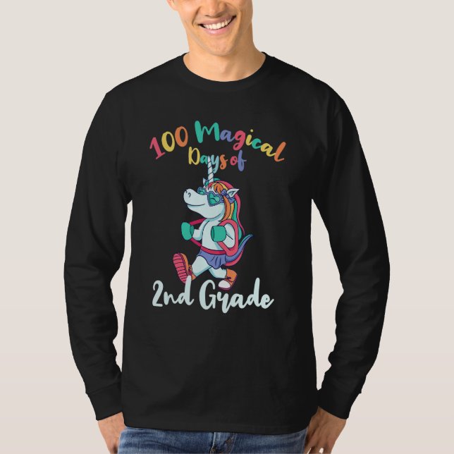 Camiseta Cute Unicorn 100 Dias Mágicos De Crianças segundo (Frente)