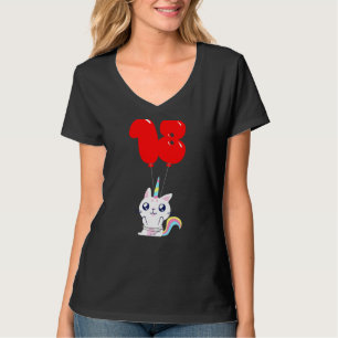 Camiseta Cute Unicorn Cat 18º Aniversário Crianças Balão