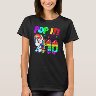 Camiseta Cute Unicorn Fidget Toys Pop It I'm 10 Girl 10th B