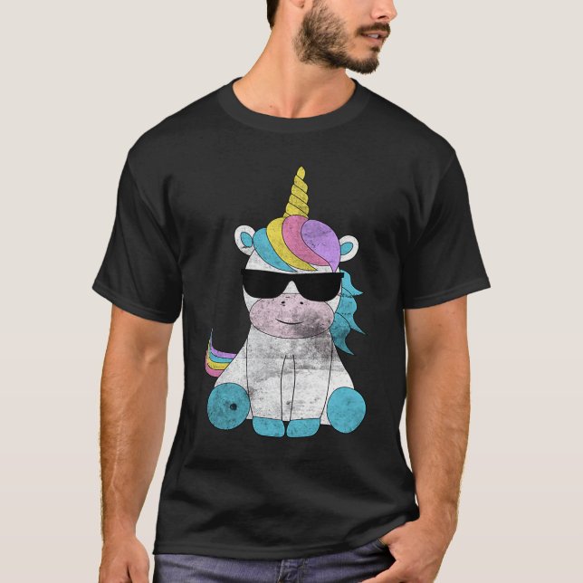 Camiseta Cute Unicorn Sunglasses Unicorns Magical Creature  (Frente)