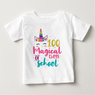 Camiseta Cute Unicórnio 100 Dias Mágicos De Escola