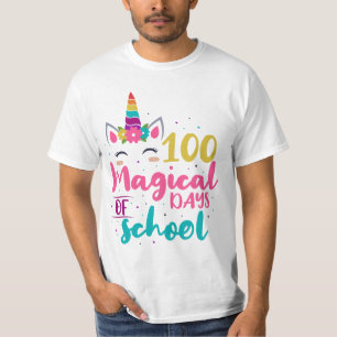 Camiseta Cute Unicórnio 100 Dias Mágicos De Escola