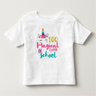 Camiseta Cute Unicórnio 100 Dias Mágicos De Escola