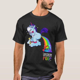 Camiseta Cute Unicórnio Poopando um arco-íris de drama ar
