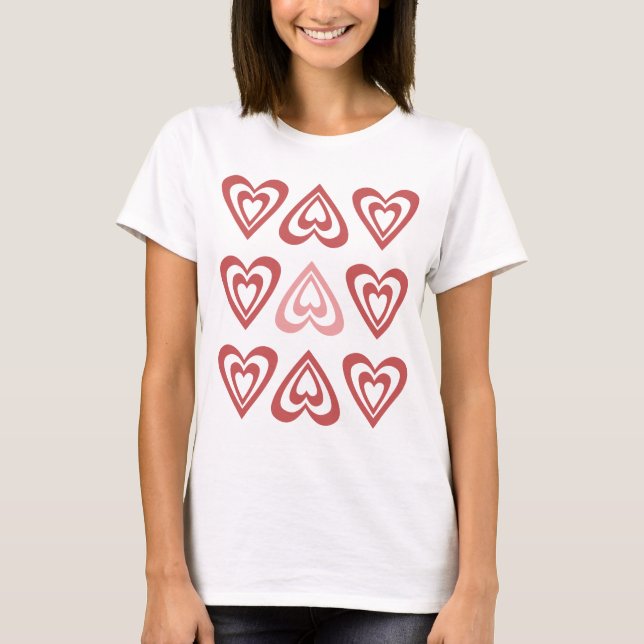 Camiseta Cute Valentine Hearts – Love & Romance Design (Frente)