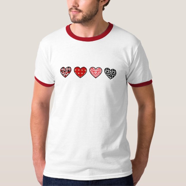 Camiseta Cute Valentine Hearts Pattern | Cute Love Heart (Frente)