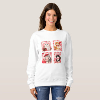 Camiseta Cute Valentine Kittens Cozy Sweatshirt