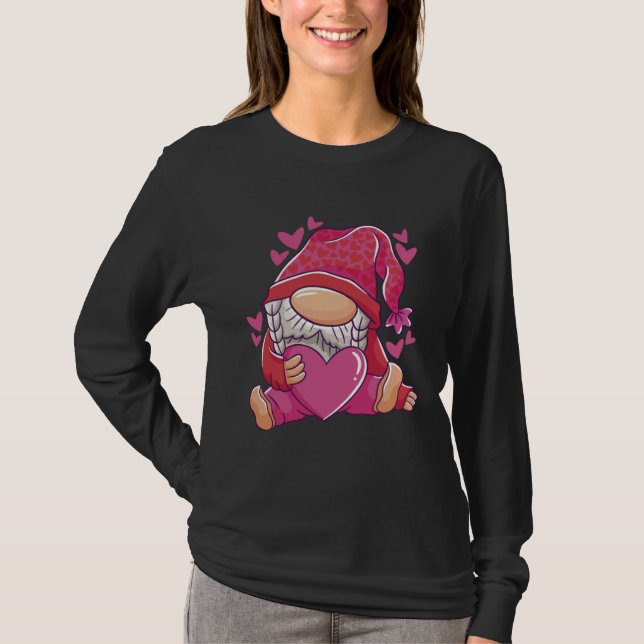 Camiseta Cute Valentine s Day Gnome (Frente)