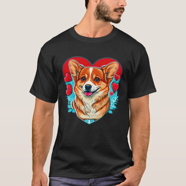 Camiseta Cute Valentines Corgi Cool Pembroke Welsh Corgi (Frente)
